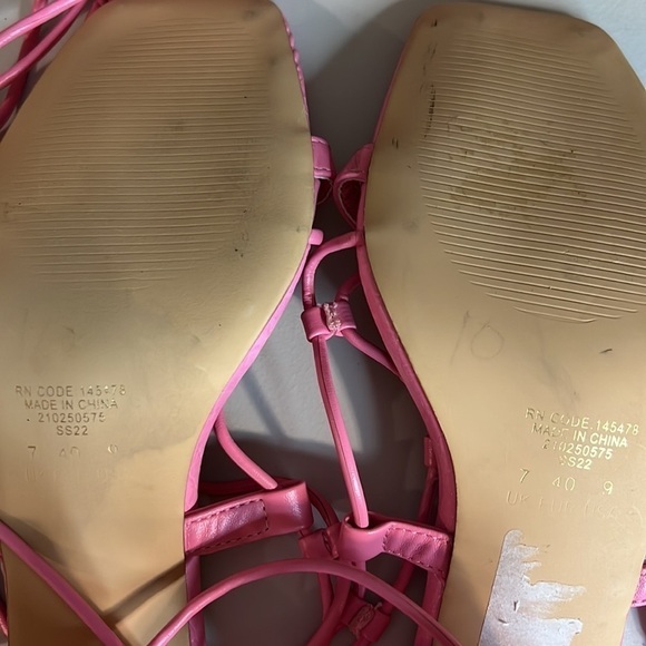 PRIMARK BARBIECORE Pink ankle tie Chunky Heel  sandals size 9 - Picture 6 of 8